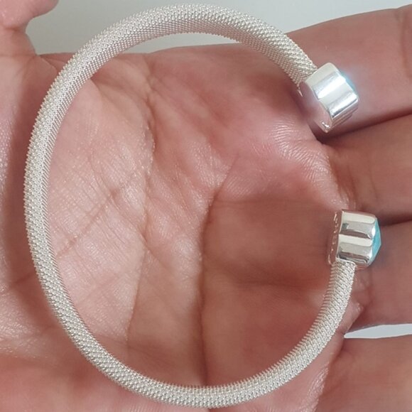 Tous Silver Mesh Color Cuff Bracelet with Amazonite - Picture 5 of 8